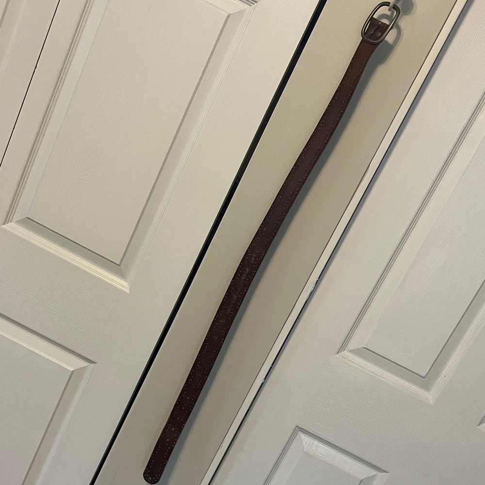 Brown Leather Belt with small Metal Embellishment